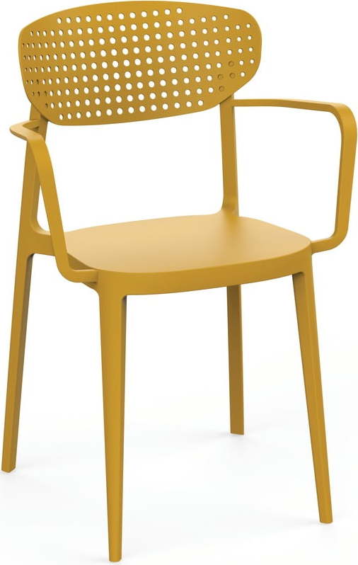 Žlutá plastová zahradní židle Aire – Rojaplast Rojaplast