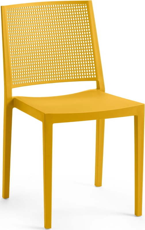 Žlutá plastová zahradní židle Grid – Rojaplast Rojaplast
